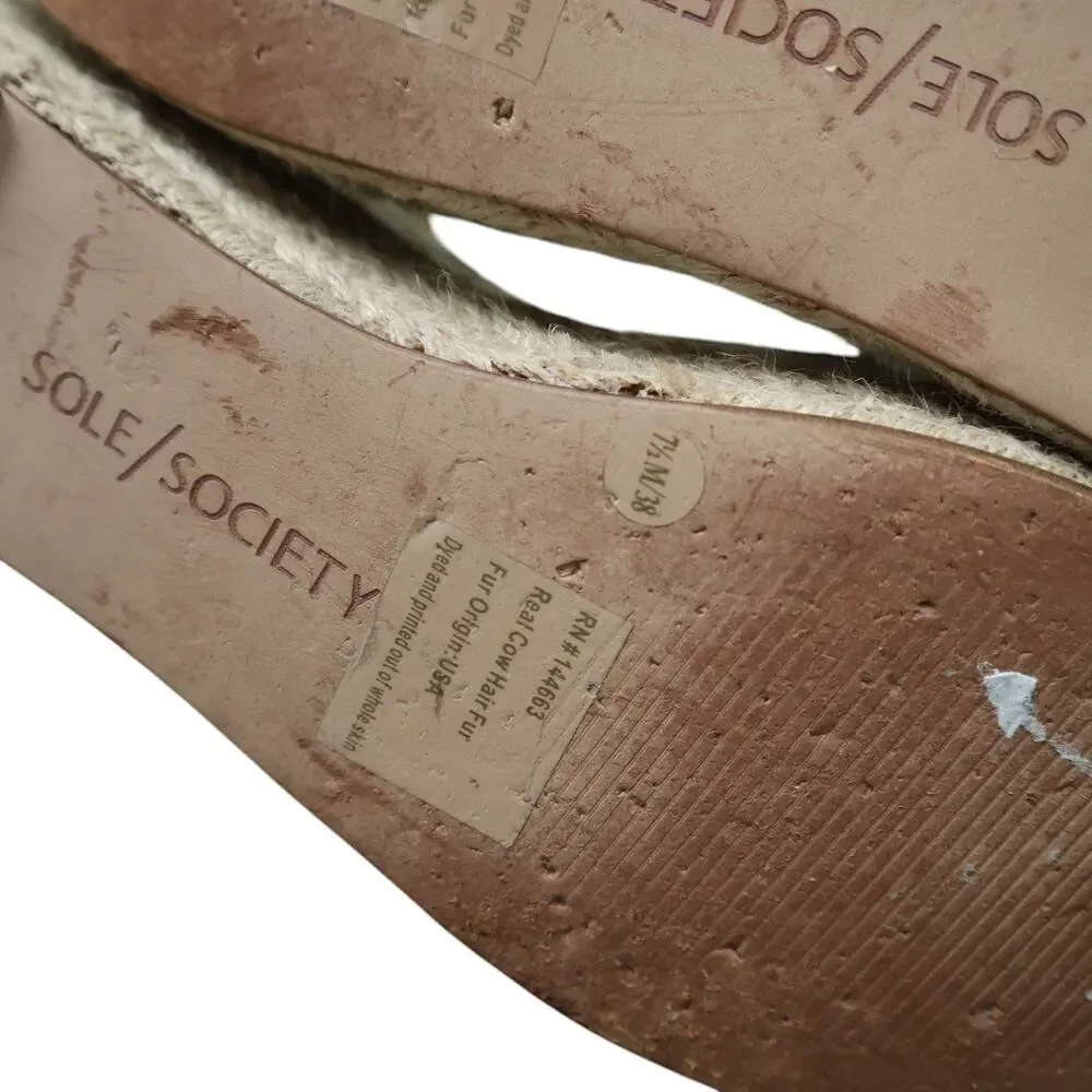 Sole Society Womens Audrina Platform Espadrille Sandals Size 7.5 Leopard Print‎